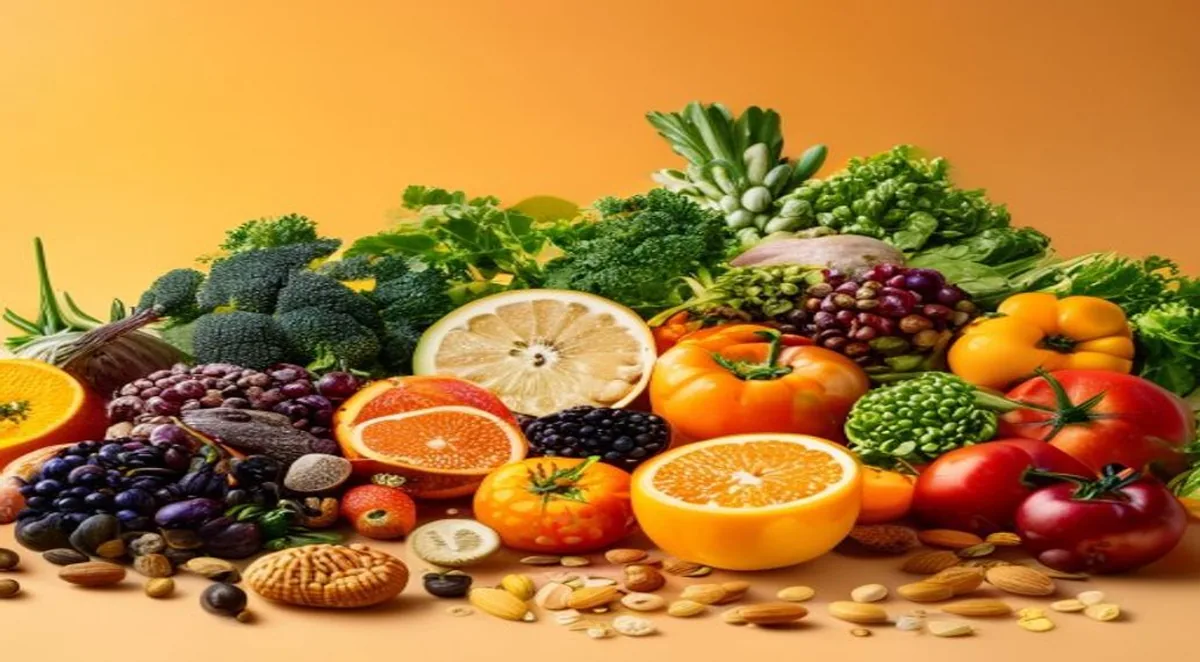 Verschiedene vitalstoffreiche Lebensmittel im Überblick